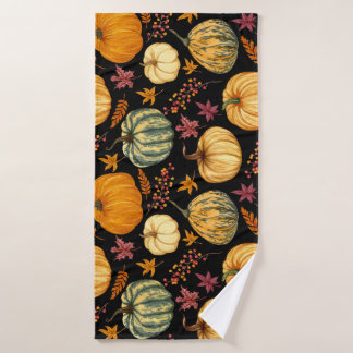 Calabazas acuarelas: Patrón sin foco de otoño.