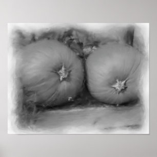 Calabazas Arte Natural Blanco Y Negro