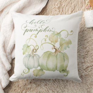 Calabazas azul acuarela 20 x 20 Cojín decorativo