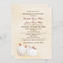 calabazas blancas Invitación a la cena del ensayo 