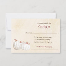 calabazas blancas otoño cosecha boda RSVP