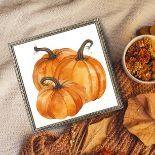Calabazas de cosecha en acuarela Póster de pared