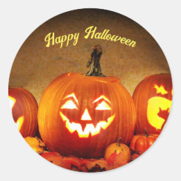 Calabazas de Halloween Pegatina Clásica Redonda