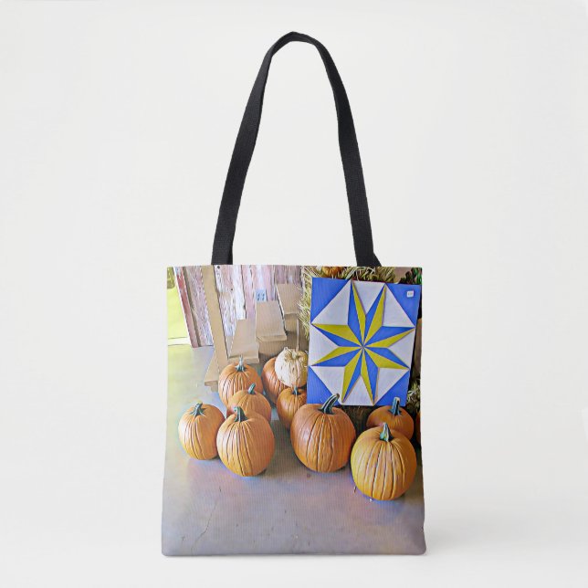 Calabazas de Halloween y la bolsa de otoño (Anverso)
