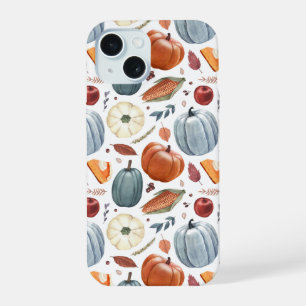 Calabazas de otoño y patrón de hojas de otoño