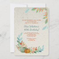 Calabazas en invitación a acuarela