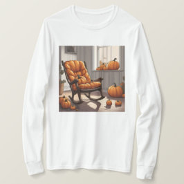 Calabazas En La Ventana Camiseta Blanca De Larga M