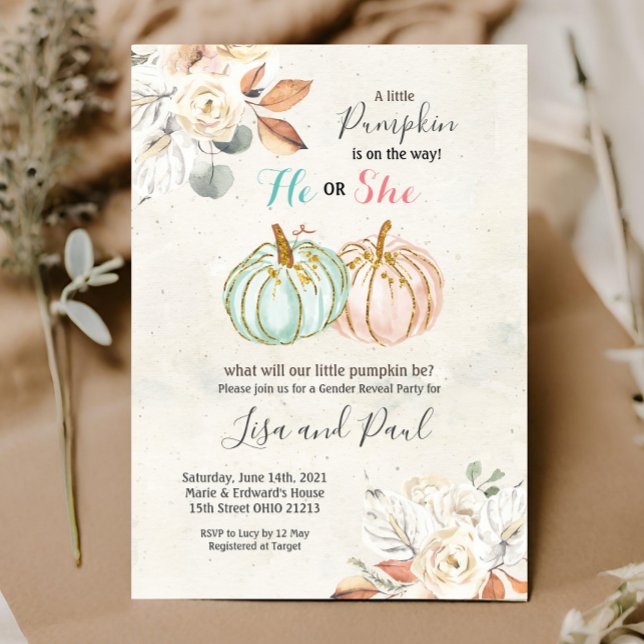 Calabazas florales Su género revela la invitación (Subido por el creador)