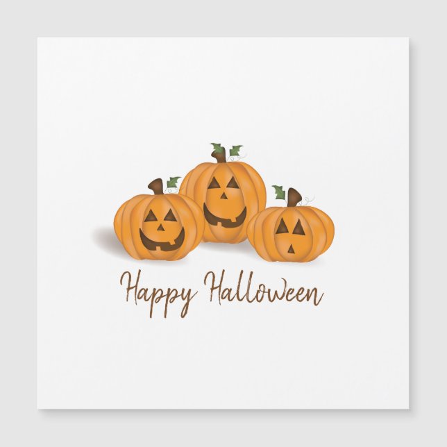 Calabazas Jack O Lantern felices y sonrientes (Anverso)