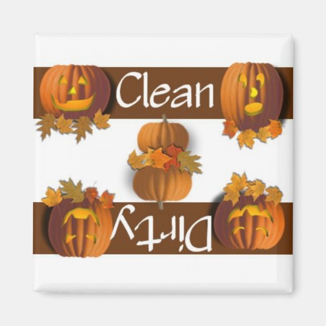 Calabazas limpias o sucias imán de lavavajillas (Frente)