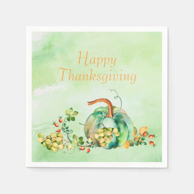 Calabazas para otoño y servilleta de papel Berries (Anverso)