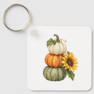 Calabazas Pequeñas con Llavero de Girasol
