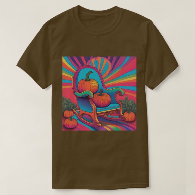 Calabazas psicodélicas Silla Camiseta Brown (Diseño del anverso)