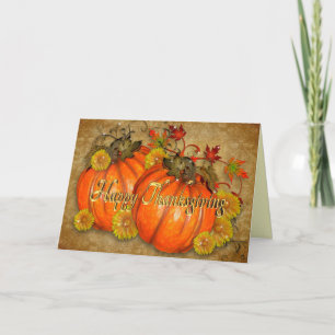 Calabazas rústicas de la tarjeta feliz de la