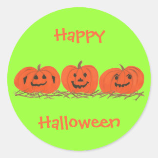 Calabazas sonrientes felices en Pegatinas de Hay H