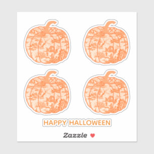 Calabazas Toile de Naranja Pegatina