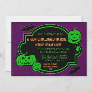 Calabazas Verdes/Moradas Enmarcadas - Invitación d