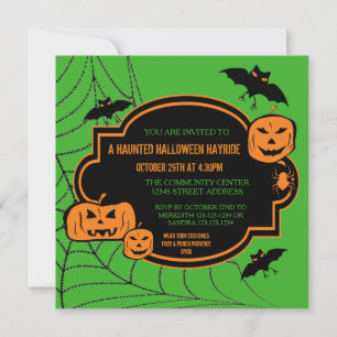 Calabazas Verdes/Naranjas Enmarcadas - Invitación 