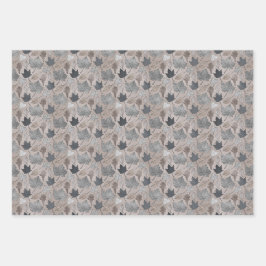 Calabazas y hojas caen