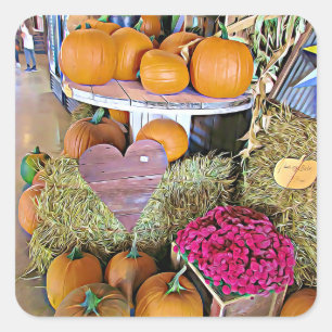 Calabazas y Pegatinas de Halloween del corazón