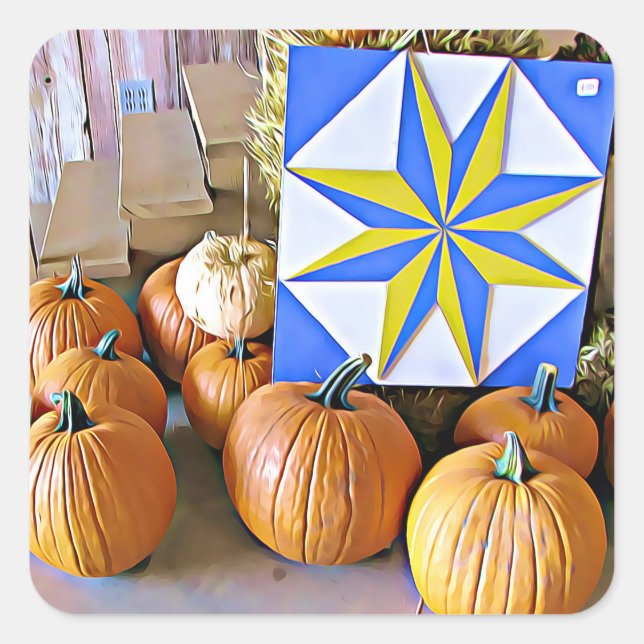 Calabazas y Pegatinas de Halloween del otoño (Anverso)