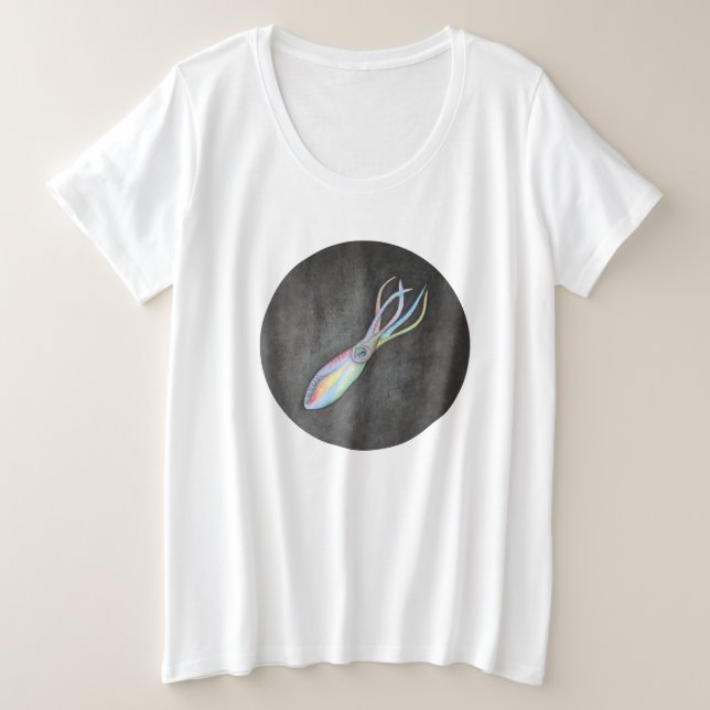 Calamar arcoiris más camiseta grande (Anverso del diseño)