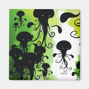 calamar fantasmagórico de las medusas del imán d