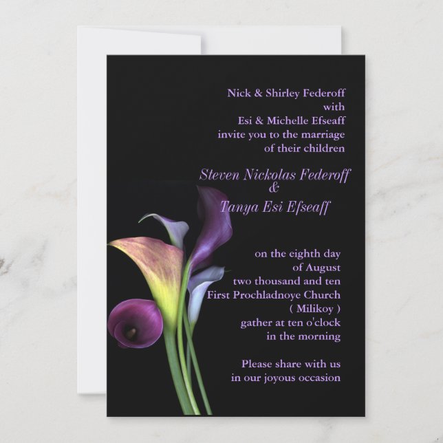 Calas que casan la invitación (Anverso)