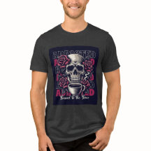 Calavera adicta y Rosas Café Diseño de camisetas d