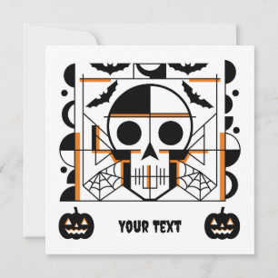 Calavera al estilo de Halloween, murciélagos, tela