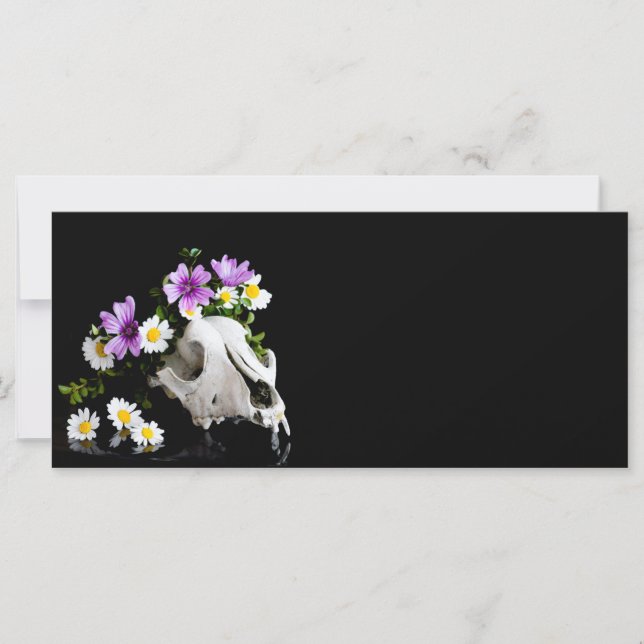 Calavera animal con una corona de flores silvestre (Anverso)