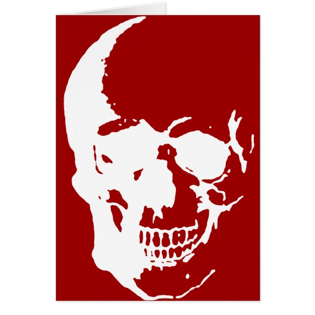 Calavera - Arte Metalizado de fantasía rojo y blan (Frente)