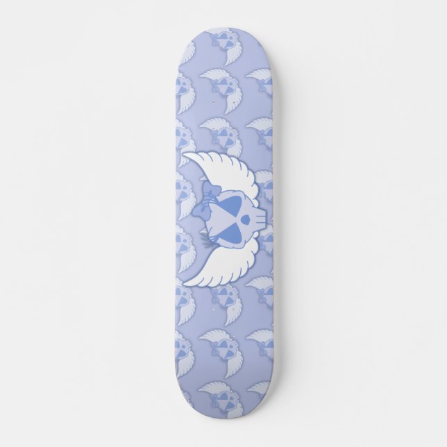 Calavera Azul Con Skateboard De Alas (Anverso )