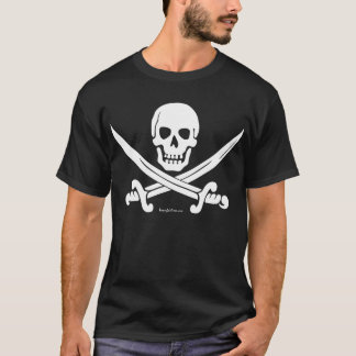 Calavera blanca y camiseta con espadas cruzadas