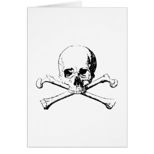 Calavera blanca y negra y huesos