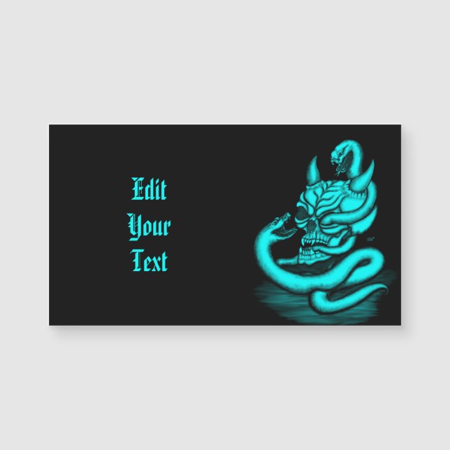 Calavera - Cabeza malvada con serpiente (Anverso)