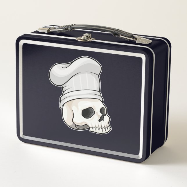 Calavera como cocinar con el gorra del chef (Anverso)