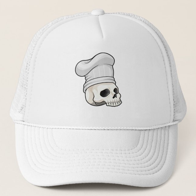 Calavera como cocinar con el gorra del chef (Anverso)