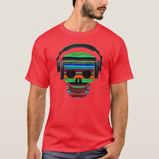 Calavera con auriculares — camiseta