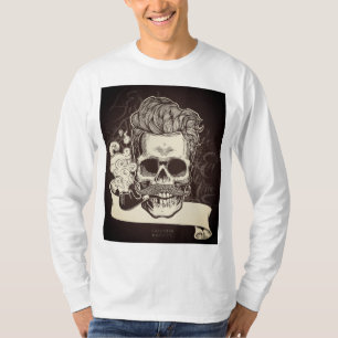 Calavera con camiseta de manga larga de tubería -