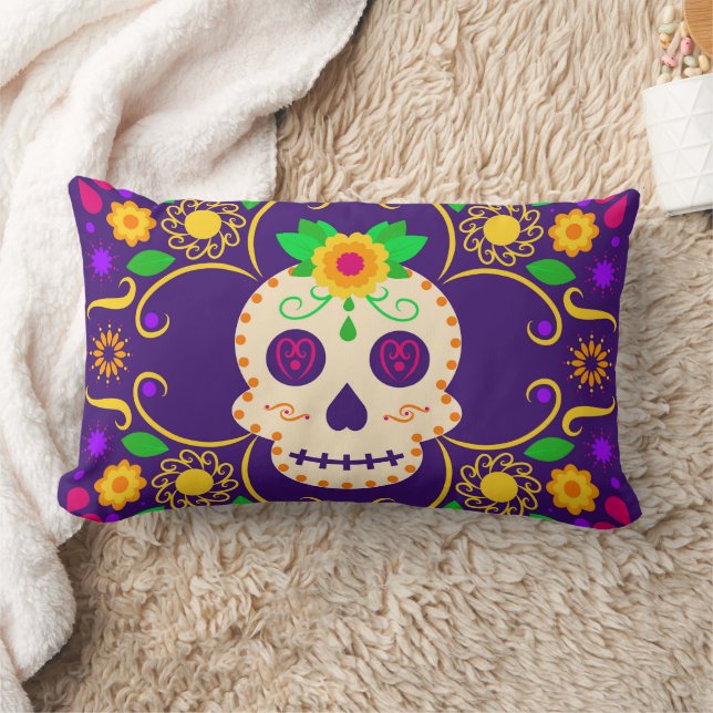 Calavera con Cojín decorativo Día de los Muertos (Manta)