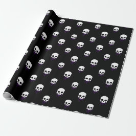 Calavera con goteo morado envolver papel