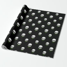 Calavera con papel de envolvimiento de taladros ve