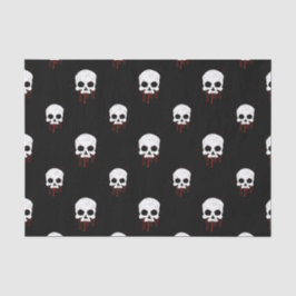 Calavera con papel de tejido de goteo rojo