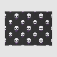 Calavera con papel de tejido en profundidad morado
