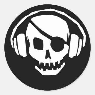 Calavera con parche en el ojo y Pegatina de auricu