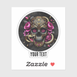 Calavera Con Pegatina De Personalizado De Serpient
