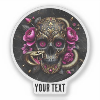 Calavera Con Pegatina De Personalizado De Serpient