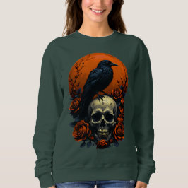Calavera con Rosas y sudadera gótica de cuerdas