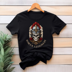 Calavera con una camiseta de casco legionario roma